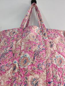 Bolso bandolera de algodón hecho a mano con dos correas, fácil de llevar, para compras, viajes, impreso, regalo, bolso de hombro de tela - Product Image 2