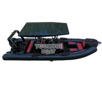 Bateau de plaisance RHIB Yoolwin 680 22 pieds certifié CE, coque en aluminium léger, avec T-top rigide