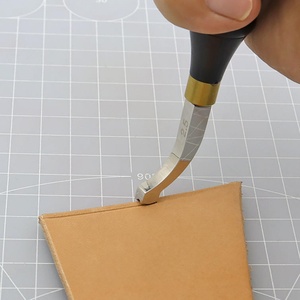 Trimmer <span class=keywords><strong>per</strong></span> Bordi in Pelle, Curvo, Pressato, Stirato e Marcato, Manico in Ebano, Lucidato, Strumento <span class=keywords><strong>per</strong></span> Arte del Cuoio Fai-da-Te - Product Image 2