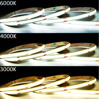 Bande lumineuse LED COB de haute qualité CRI 90+ 3000K/4000K/6000K blanche 24V avec télécommande 480 LED/m IP65 8mm pour usage résidentiel