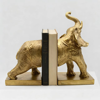 Support de livre éléphant en résine dorée, figurine Art Déco, design animalier, pour table, hall d'entrée, salon, bureau, artisanat fait main