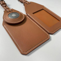 Nouvelle Housse de Protection de Luxe Tendance pour Apple AirTags en Cuir Véritable, Porte-Cartes pour Bagages, Idéale pour l'Aéroport et les Voyages
