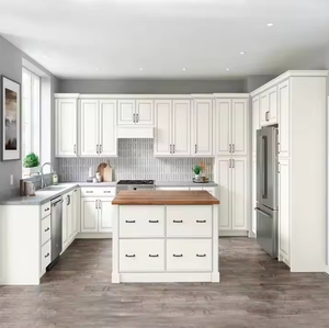 Ensemble d'armoires de cuisine en bois pliantes de style moderne personnalisé, en contreplaqué, finition brillante, tiroirs à fermeture douce, meubles en mélamine pour la cuisine - Product Image 4