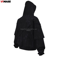 Hoodie Streetwear Y2K Heavyweight Wash Fading Full Printing Hoodie Bordir Custom OEM Hoodie untuk Pabrik