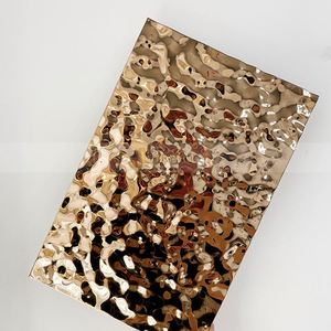 LL356 Ss 304 Stainless Steel Water Ripple Metal Sheet PVD Silver Rose Gold Mirror Water Ripple Plate for Outdoor Decoration - Product Image 5