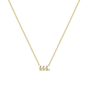 Gioielli alla Moda, <span class=keywords><strong>Collana</strong></span> con Ciondolo in Argento Sterling 925 e Zirconi, Numero Fortunato 111 333 444 777, Collane Placcate Oro - Product Image 1