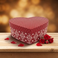 Boîte cadeau en carton recyclable en forme de cœur avec dorure à chaud et revêtement UV pour emballages de mariage et de fêtes romantiques