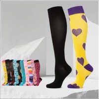 Chaussettes de compression personnalisées, bas de soutien jusqu'au genou pour infirmières, course à pied, sports, logo personnalisé