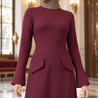 Robe Élastique Épaisse et Élégante EVE029 – Vêtement Musulman Islamique Haut de Gamme, Style Décontracté Quotidien
