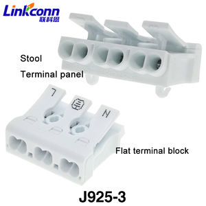 Conector de cable Push-In Conector de cobre Terminal de 3 pines Bloques de terminales eléctricos de doble presión Terminal rápido Conexión de alimentación - Product Image 5