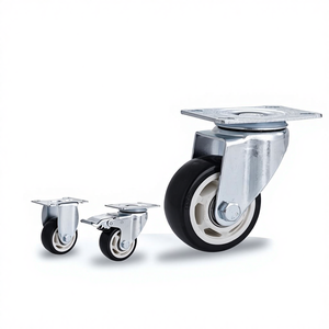 Fabrik-Großhandel Mittelgroße Industrielle Gummi-Vollradrollen 3 4 <span class=keywords><strong>5</strong></span> Zoll Schwarzes Blumenrad Mobile Basis mit Bremse Fest Universal - Product Image 2