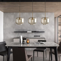 Lampe Suspendue Moderne à Tête Unique de Style Industriel en Verre pour Restaurant, Plafonnier, Lustre, Escalier, Café