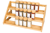 Bambus dreistufige stehende Gewürz regal Arbeits platte Organizer für Pantry Cabinet Einfache Installation Aufbewahrung halter