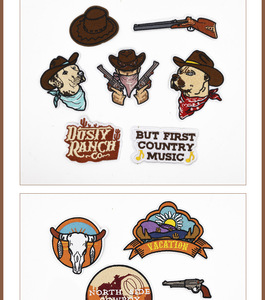 Patch brodé de style western cowboy, motif de cow-boy tireur de flèches, pour broderie sur ordinateur, accessoires vestimentaires floraux sur tissu - Product Image 6