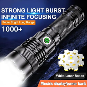ไฟฉาย LED 30W แบตเตอรี่ในตัว ชาร์จ USB ได้ ระยะ 1500 เมตร ไฟฉายพกพา ไฟฉายสำหรับตั้งแคมป์ - Product Image 4