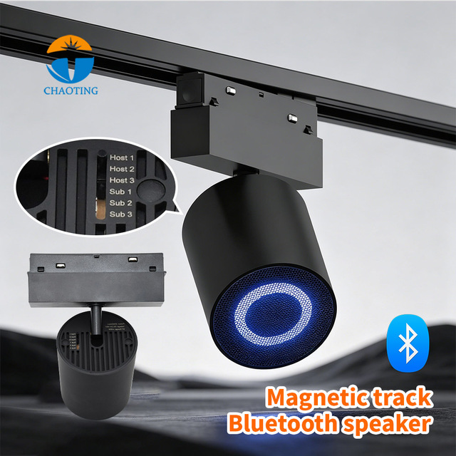 Modern Ultra-Thin Magnetic Track Rail Lighting Lamp External Speaker System Customizable Living Room Cob Home Office Music Sound