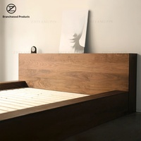 Nordisches Japanisches Massivholz-Tatami-Bodenbett Niedriges Modernes Minimalistisches Maßgefertigtes Hauptschlafzimmerbett