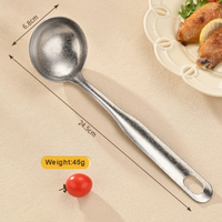 Cuillère en titane pur SANOSH, cuillère à soupe à long manche, écumoire, antibactérienne, anti-moisissure, passe au lave-vaisselle, légère