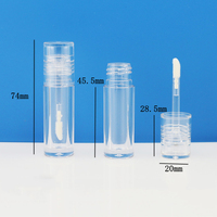 Spot Tube de brillant à lèvres entièrement Transparent 3ml Tube de brillant à lèvres Tube vide Bouteille d'huile à lèvres Emballage cosmétique