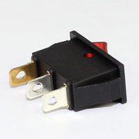 Interrupteurs à bascule de taille moyenne KCD3-5-101N, 3 broches ON-OFF SPST 12V, interrupteur à bascule pour bateau avec voyant LED rouge et marquage « I O »