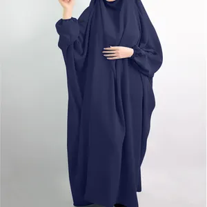 Dubai Robe Abaya langärmelig elegantes Gebetskleid mit Rundhalsausschnitt bescheidene muslimische Kleidung für Damen Erwachsene Khpcar Hijab Abaya
