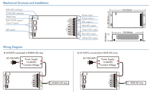 Skydance V4-T(WT) WiFi &amp; RF <strong>Synchronous</strong> <strong>4</strong> CH LED Controller <strong>4</strong> in 1 <strong>Function</strong> Tuya/Voice Control Match with RF2.4G Remote Control - Product Image 5
