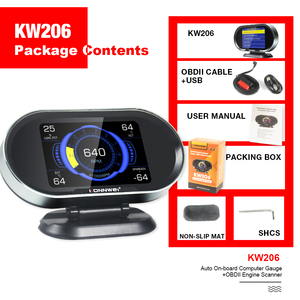 Konnwei kw206 OBD2 Scanner xe kỹ thuật số On-Board máy tính LCD hiển thị nhiên liệu tiêu thụ nhiệt độ nước Đo công tơ mét HUD - Product Image 6