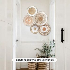 Cesto da parete <span class=keywords><strong>africano</strong></span> colorato Boho decori per interni da esposizione pezzo di decorazione primaverile per la casa intrecciata a mano 5: disco Boho appeso <span class=keywords><strong>etnico</strong></span> - Product Image 6