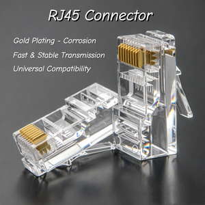 Connecteur <span class=keywords><strong>RJ45</strong></span> non blindé Cat6 UTP 8P8C plaqué or haute vitesse Gigabit pour câbles Ethernet - Product Image 3