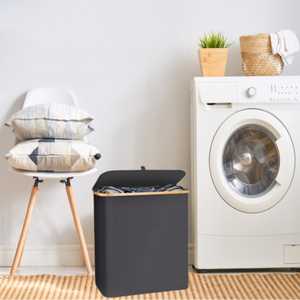 140L tre giặt cản trở với nắp lớn giỏ với tre xử lý không thấm nước bẩn quần áo giỏ tổ chức cho phòng tắm - Product Image 4