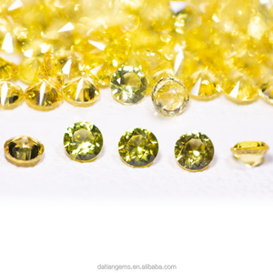 Zaffiro Giallo Naturale Taglio Diamante di Qualità 3A # Pukhraj per Anelli Personalizzati Taglio di Precisione 0.7mm-2.0mm Giallo Dorato Certificato - Product Image 1