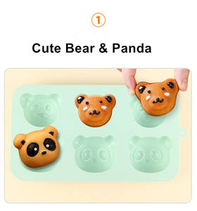 केक चॉकलेट कैंडी फोंडेंट साबुन के लिए अनुकूलित 6 सिलिकॉन केक मोल्ड बियर केक मोल्ड सिलिकॉन बेकिंग मोल्ड - Product Image 2