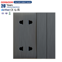 Prise murale double à 2 broches avec interrupteur, qualité supérieure, vente en gros d'usine OEM, personnalisable