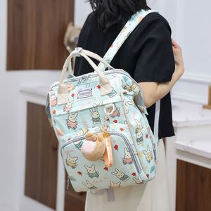 Lovely Cartoon Bunny Pattern Diaper <b>Backpack</b> <b>Large</b> Capacity Baby Supplies Storage Bag - Product Image 3