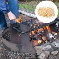 Allume-feu en laine de bois FSC 6,5x2cm avec paraffine pour barbecue, camping, survie - Rouleaux de cire de bois d'urgence pour cuisine extérieure
