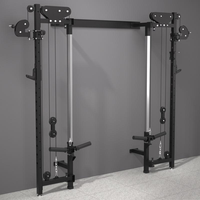 Rack de musculation mural pliable et réglable avec poulie à câble pour entraînement de force à domicile