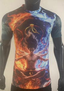 100% poliéster de alta calidad transpirable secado rápido ligero cuello redondo manga corta Unisex adulto fútbol Jersey Fan Edition - Product Image 4