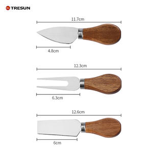 Juego de Tablas de Queso de Madera de Acacia con 3 Cuchillos, Tabla Grande para Quesos y Carnes, Juego de Regalo de Tabla de Charcutería - Product Image 5