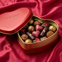 Boîte en métal personnalisée en forme de cœur rouge, qualité alimentaire, emballage cadeau, chocolat, bonbons, biscuits, Saint-Valentin, boîte en métal en forme de cœur