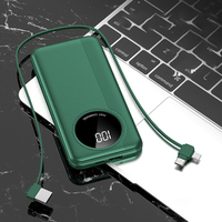 Câble de charge rapide intégré, charge ultra-rapide, kit de batterie portable d'extérieur, batterie Li-polymère, interface Type-C