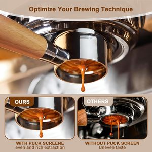 Wood Handle <b>Coffee</b> <b>Filter</b> Stainless Steel Tail Section Espresso 51mm 54mm 58mm Black <b>Coffee</b> Portafilter - Product Image 4