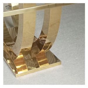 Table <span class=keywords><strong>console</strong></span> de haute qualité, moderne <span class=keywords><strong>et</strong></span> luxueuse, en acier inoxydable doré/or rose, avec plateau en marbre/<span class=keywords><strong>verre</strong></span>, pour salon, hôtel - Product Image 5