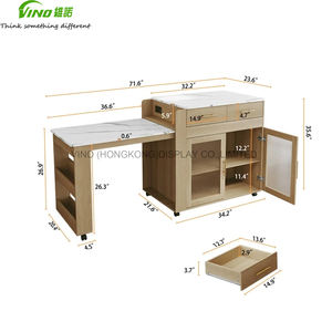 ตู้ครัวแบบขยายได้บนล้อพร้อมที่เก็บของ ตู้เก็บของในครัว - Product Image 6