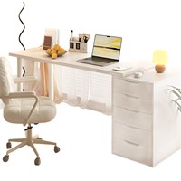 Bureau d'ordinateur blanc de style minimaliste moderne et simple, bureau d'étude pour enfants, bureau d'écriture pour étudiants à domicile, double bureau