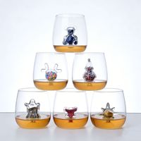 Tasse à jus créative en verre borosilicate, design tridimensionnel mignon, plusieurs styles, tasse colorée pour café, lait et boissons