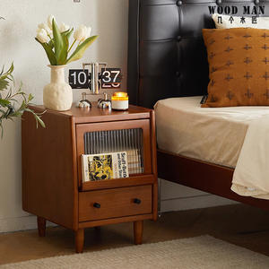 Mesita de noche de madera Wood Man con cajón de almacenamiento para dormitorio - Product Image 2