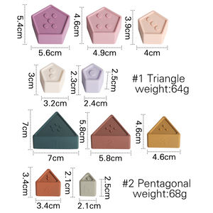 1 ensemble de jouets à empiler <span class=keywords><strong>en</strong></span> Silicone, bloc de construction sans BPA, anneau de dentition <span class=keywords><strong>en</strong></span> Silicone souple, jouets éducatifs pliants - Product Image 6