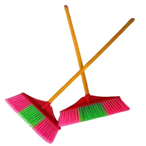Factory Wholesale Price High Quality Long wooden Handle Clean brush soft plastic Broom