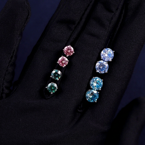 Factory Wholesale Colorful Moissanite <b>Earrings</b> 6.5mm Pink Blue Green Moissanite Diamond <b>Earrings</b> S925 <b>Silver</b> <b>Stud</b> <b>Earrings</b> - Product Image 1