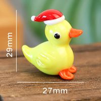 Décoration de maison, petite figurine artisanale en verre de Murano, artisanat en verre soufflé, petite figurine de canard fraise de Noël